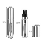 Atomizer do perfum wielokrotnego użytku, srebrny. Dyskretny - 6